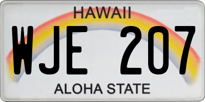 HI license plate WJE207