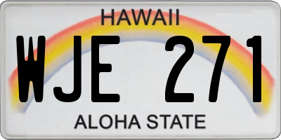 HI license plate WJE271