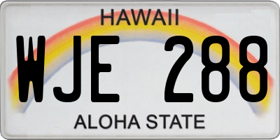 HI license plate WJE288