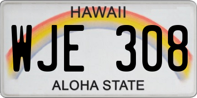 HI license plate WJE308
