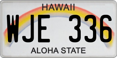 HI license plate WJE336