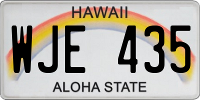HI license plate WJE435
