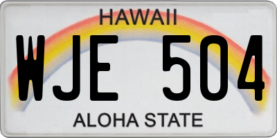 HI license plate WJE504
