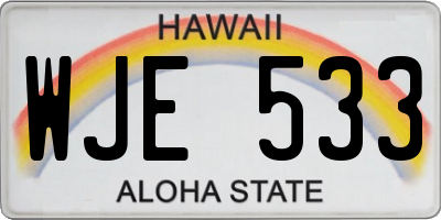 HI license plate WJE533