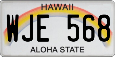 HI license plate WJE568
