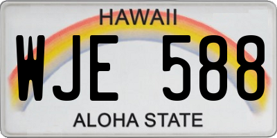 HI license plate WJE588