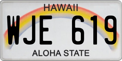 HI license plate WJE619