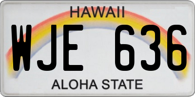 HI license plate WJE636