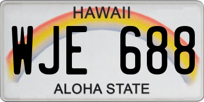 HI license plate WJE688