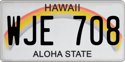 HI license plate WJE708
