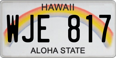 HI license plate WJE817