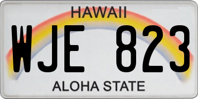 HI license plate WJE823