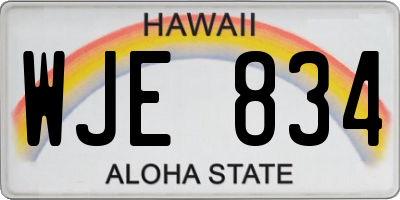HI license plate WJE834