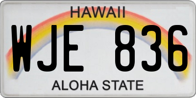 HI license plate WJE836