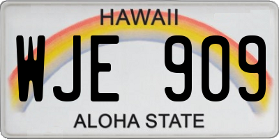 HI license plate WJE909