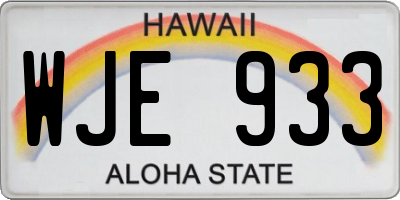 HI license plate WJE933