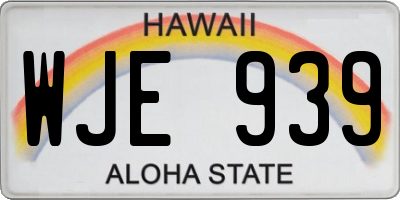 HI license plate WJE939