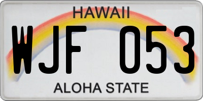 HI license plate WJF053