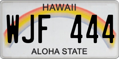 HI license plate WJF444