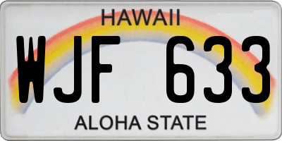 HI license plate WJF633