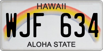 HI license plate WJF634