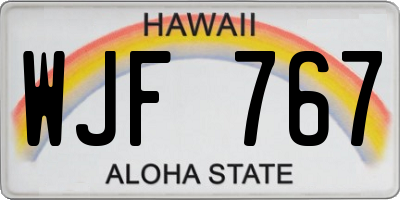 HI license plate WJF767