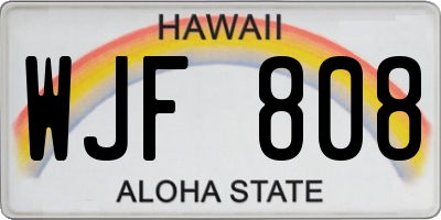 HI license plate WJF808