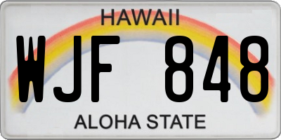 HI license plate WJF848