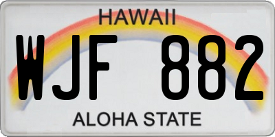 HI license plate WJF882