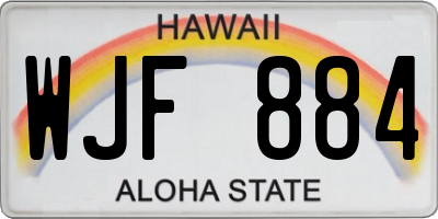 HI license plate WJF884