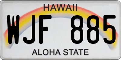 HI license plate WJF885