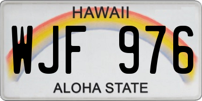 HI license plate WJF976