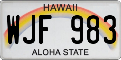 HI license plate WJF983