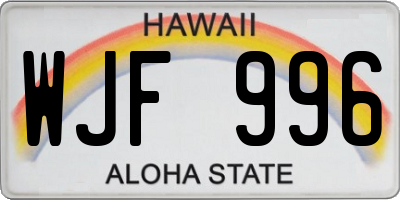 HI license plate WJF996