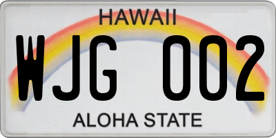 HI license plate WJG002