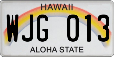 HI license plate WJG013
