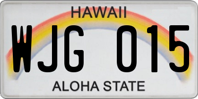 HI license plate WJG015