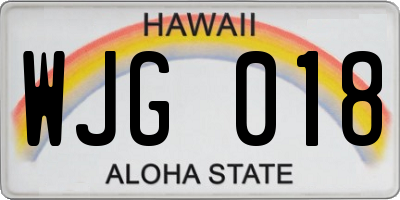HI license plate WJG018