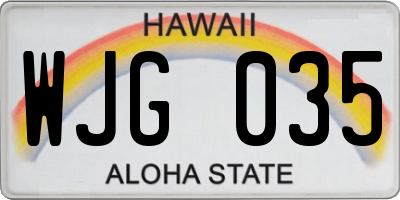 HI license plate WJG035