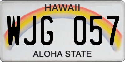 HI license plate WJG057