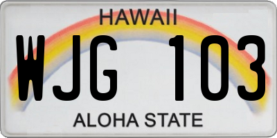 HI license plate WJG103