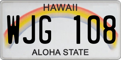 HI license plate WJG108