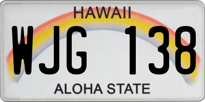 HI license plate WJG138
