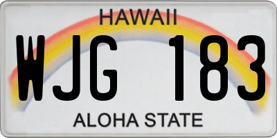 HI license plate WJG183