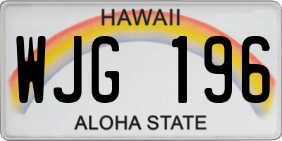 HI license plate WJG196