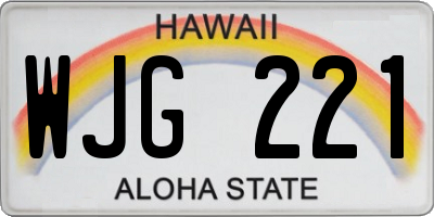 HI license plate WJG221