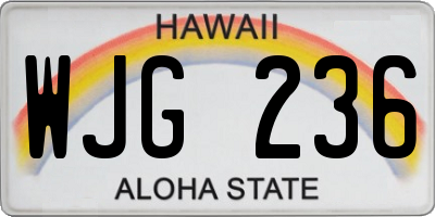 HI license plate WJG236