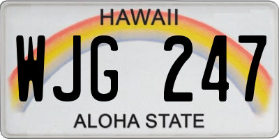 HI license plate WJG247