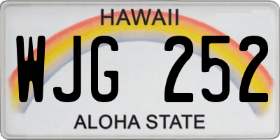 HI license plate WJG252