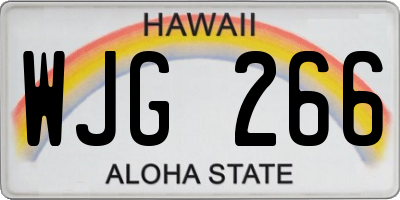 HI license plate WJG266